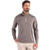 Cutter & Buck Men's Elemental Grey Coastline Epic Comfort Recycled Quarter Zip