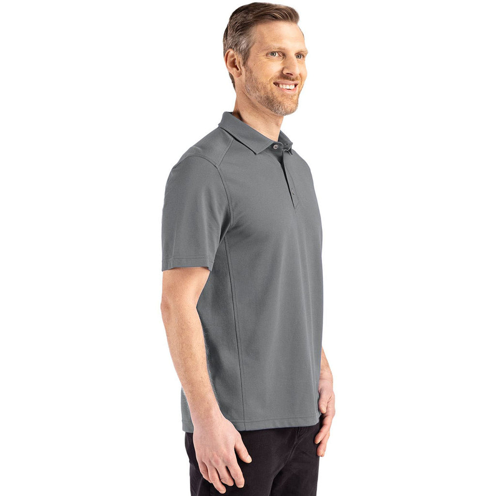 Cutter & Buck Men's Elemental Grey Advantage Refresh Epic Confidence Recycled Tri-Blend Pique Polo