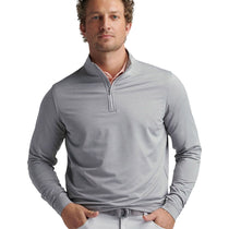 Peter Millar Men's Gale Grey Perth Melange Performance Quarter Zip