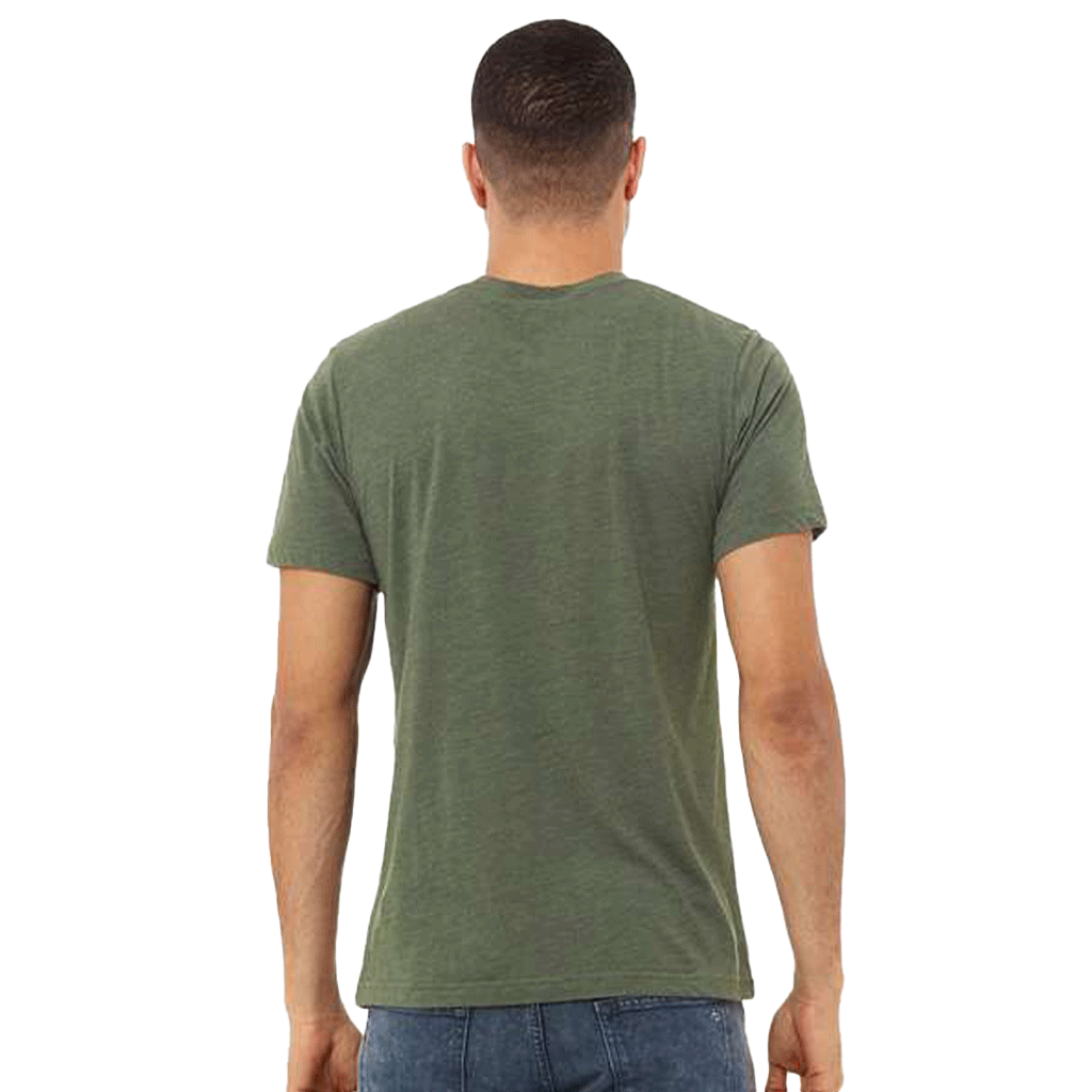 Bella + Canvas Unisex Military Green Triblend Short-Sleeve T-Shirt