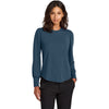 Mercer+Mettle Women's Insignia Blue Stretch Jersey Long Sleeve Blouson Top