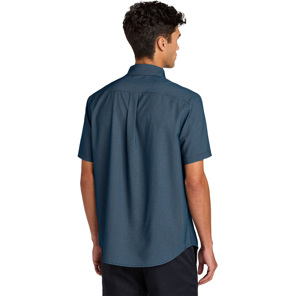 Mercer+Mettle Men's Night Navy Dash Print Short Sleeve UV Capital Tech Shirt