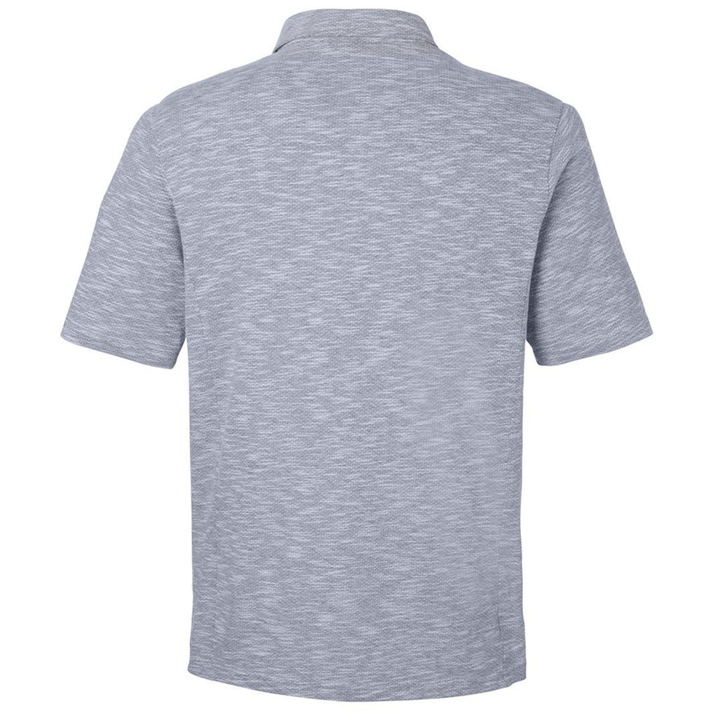 North End Men's Classic Navy Heather Eclipse Jacquard Polo