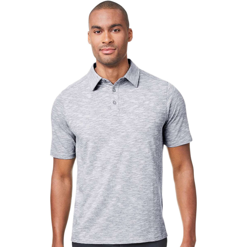 North End Men's Platinum Heather Eclipse Jacquard Polo