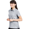 North End Women's Black Heather Eclipse Jacquard Polo
