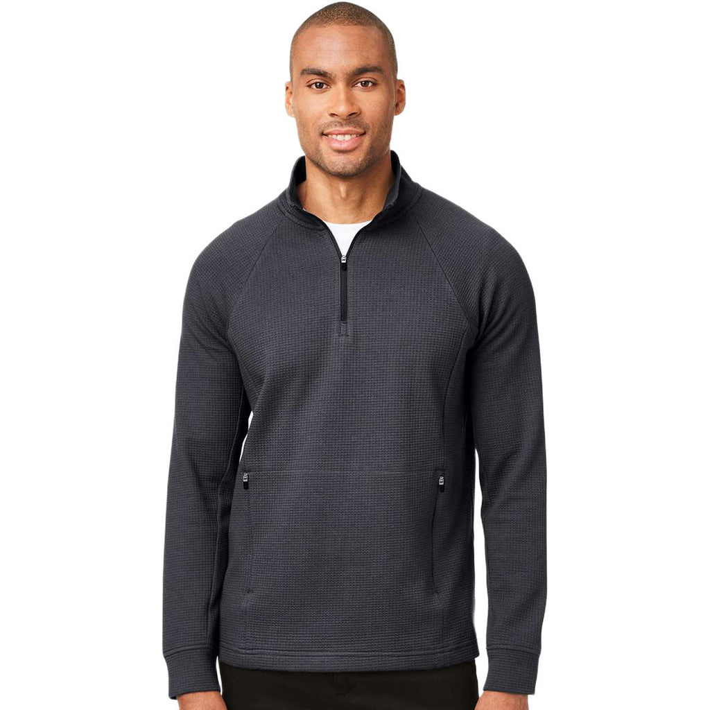 North End Men's Carbon Rhythm Waffle Quarter-Zip Pullover