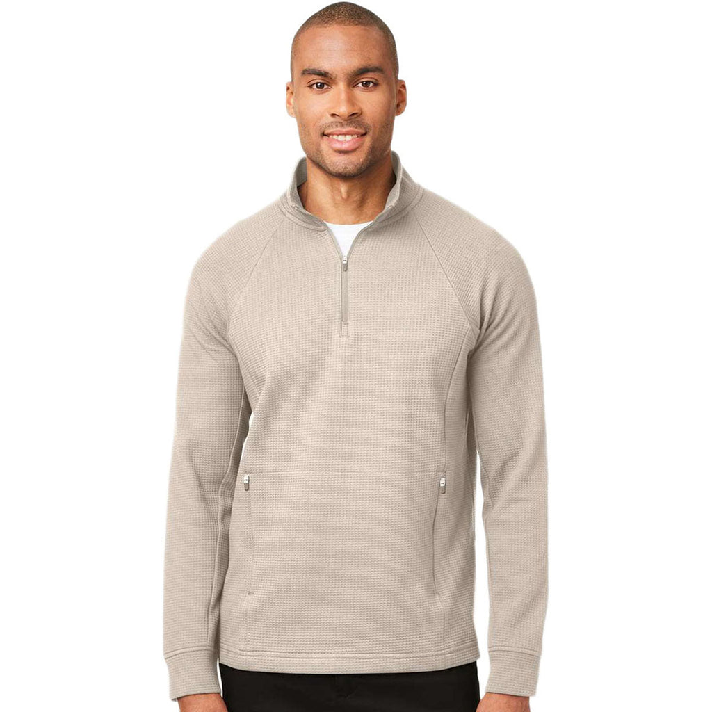 North End Men's Oatmeal Rhythm Waffle Quarter-Zip Pullover