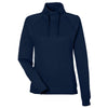 North End Women's Classic Navy Rhythm Waffle Quarter-Zip Pullover