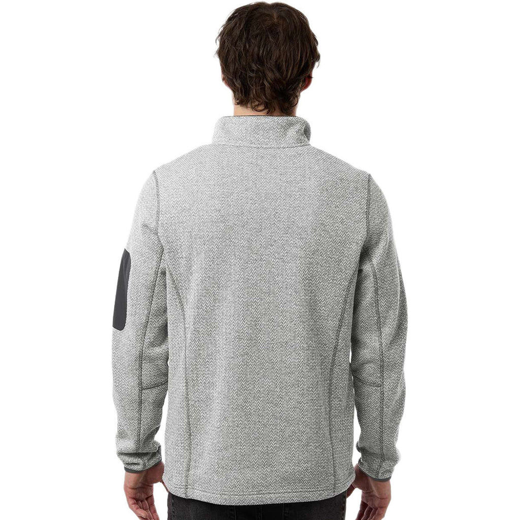 North End Men's Grey/White Jasper Full-Zip Fleece Jacket