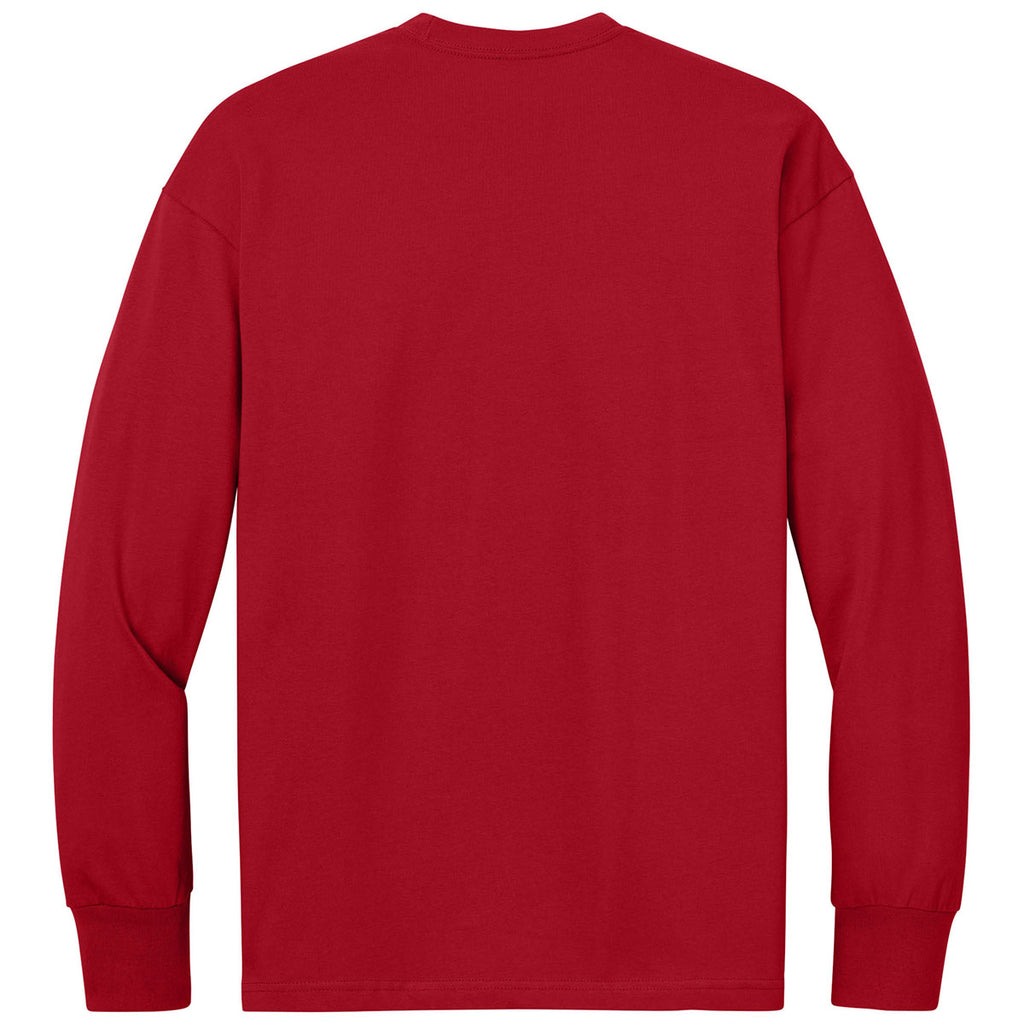 Next Level Men's Red Heavyweight Long Sleeve Tee