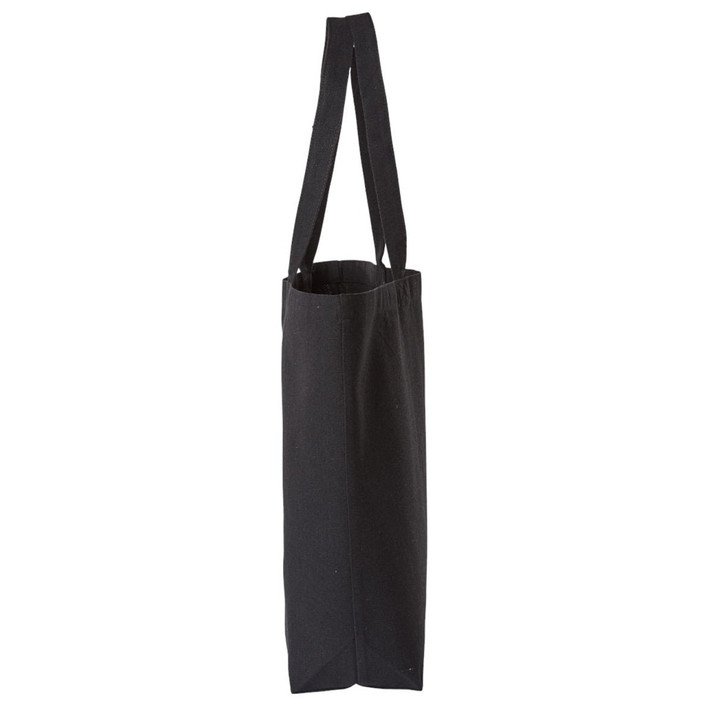 OAD Recycled Black Jumbo Recycled Midweight Gusseted Canvas Tote