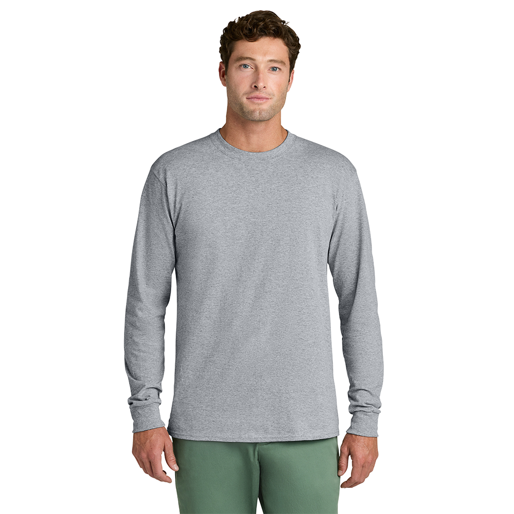 Port & Company Men's Athletic Heather Long Sleeve Core Cotton Tee