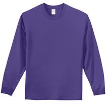 Port & Company Men's Purple Long Sleeve Essential Tee