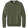 Port & Company Unisex Olive Drab Green Core Fleece Crewneck Pocket Sweatshirt