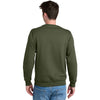 Port & Company Unisex Olive Drab Green Core Fleece Crewneck Pocket Sweatshirt