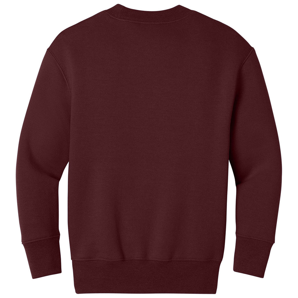 Port & Company Youth Maroon Core Fleece Crewneck Pocket Sweatshirt