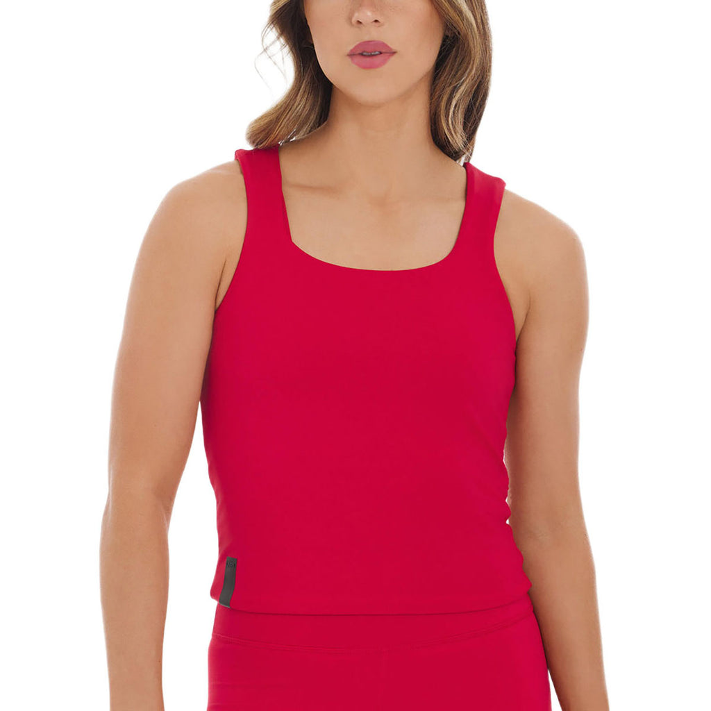 UNRL Women's Carmine Red Performa Fitted Tank