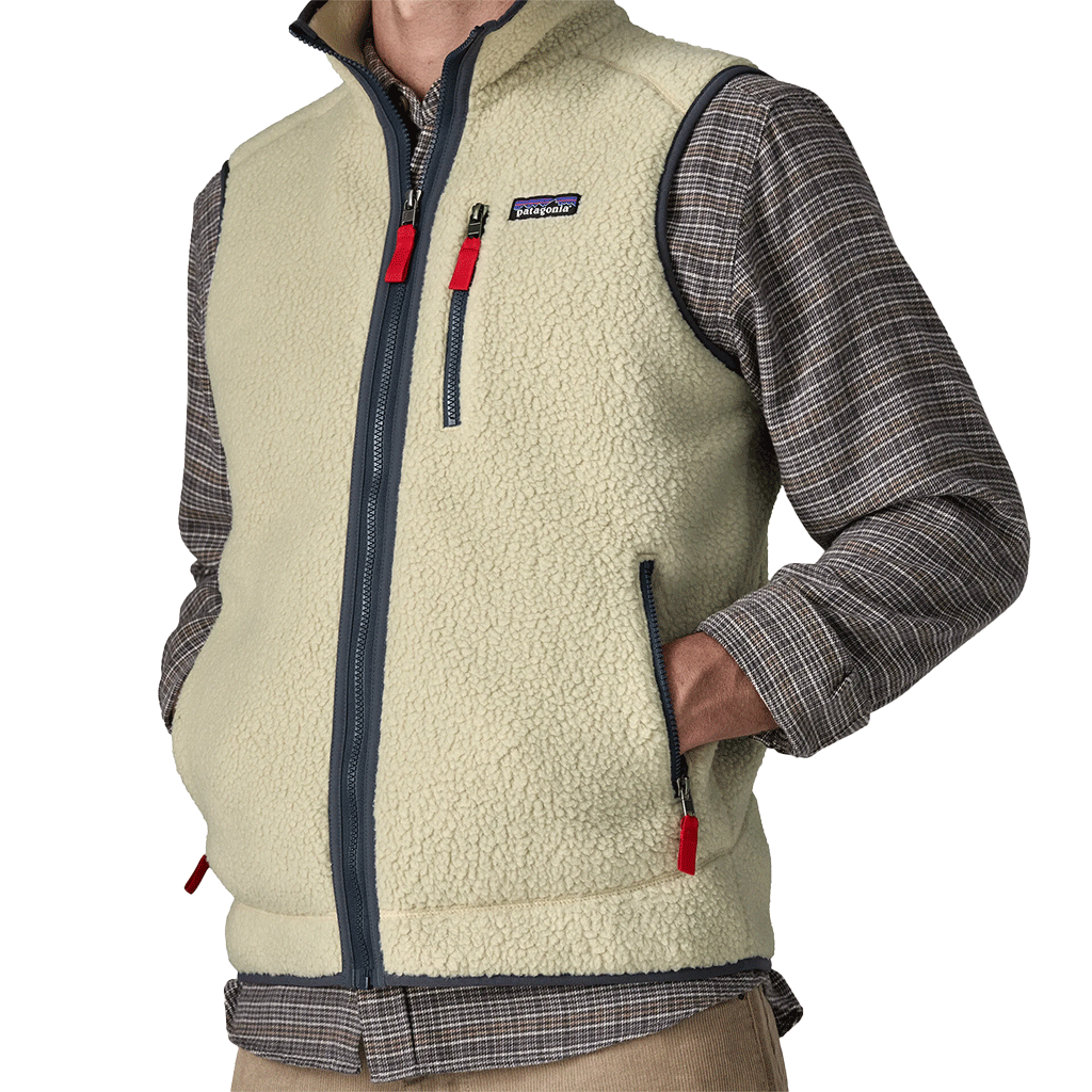 Patagonia Men's Pelican w/Smolder Blue Retro Pile Vest