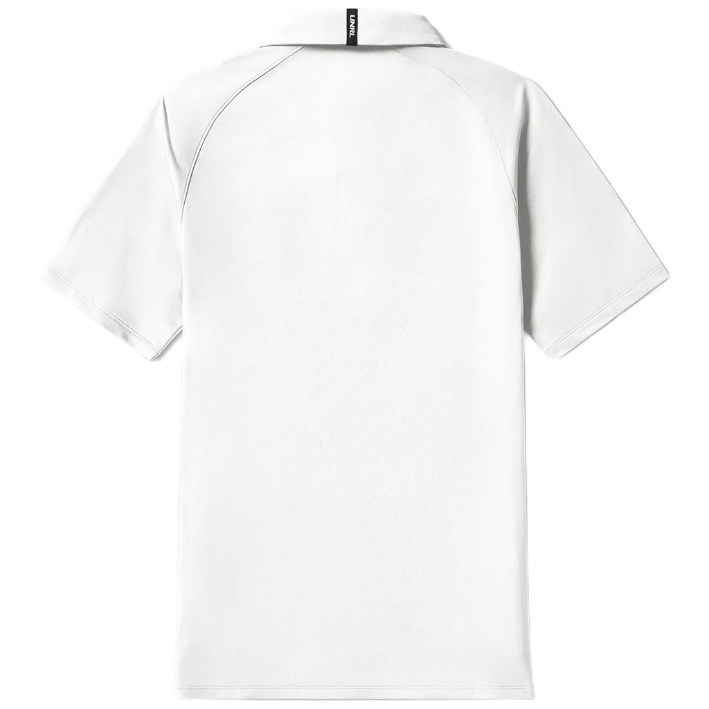 UNRL Men's White Pique Pro Polo