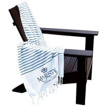 The Magnet Group Navy Blue/White Stripes Recycled Beach Blanket