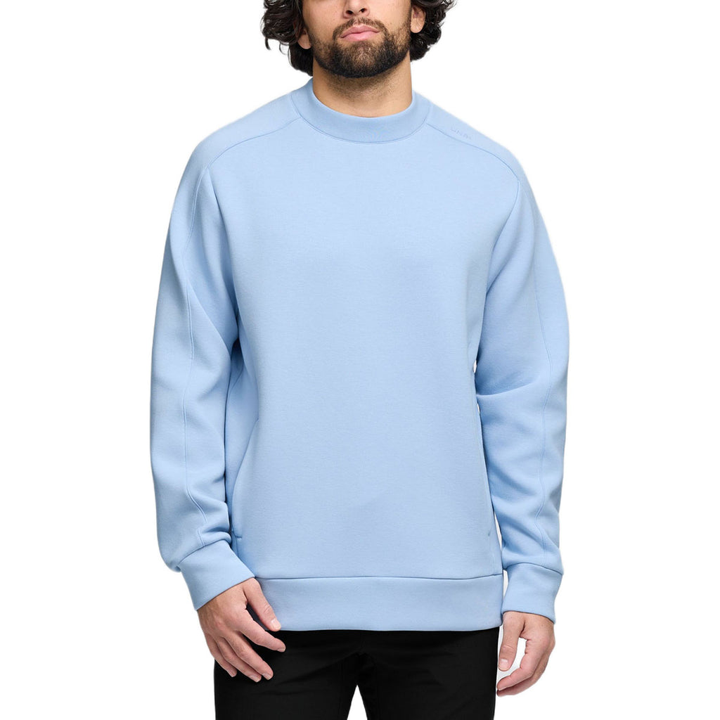 UNRL Men's Sky Blue Sueded Crewneck