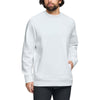 UNRL Men's White Sueded Crewneck