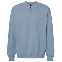 Gildan Unisex Stone Blue Midweight 1/4 Zip Sweatshirt