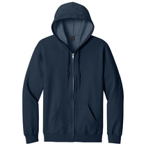 Gildan Men's Navy Softstyle Midweight Fleece Full-Zip Hooded Sweatshirt