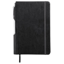 Bullet Black 6'' x 8.5'' FSC Mix Viola Bound Notebook with Pen