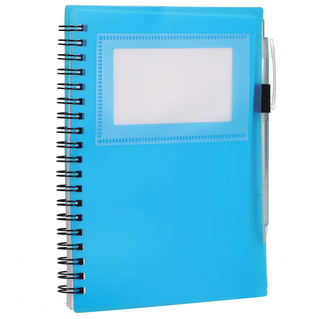 Bullet Translucent Blue Recycled Star Spiral Notebook with Pen