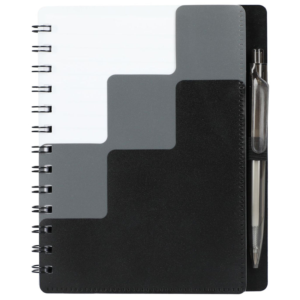 Bullet Black Recycled Pace Spiral Notebook W/Pen