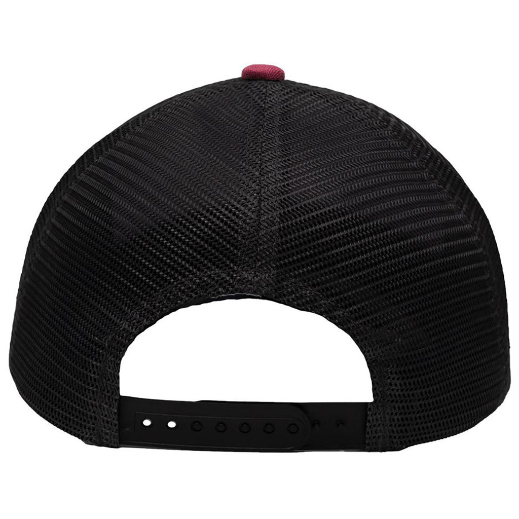Sportsman Chino Maroon/Black Lo-Pro Mesh Back Trucker Fit Cap