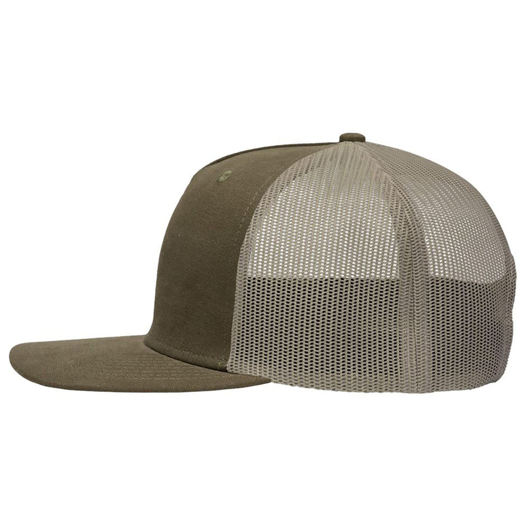 Sportsman Dark Olive Green/Khaki Modern Five-Panel Trucker Fit Cap