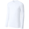 Sport-Tek Men's White PosiCharge Compression Long Sleeve Tee