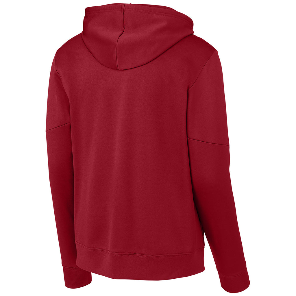 Sport-Tek Men's Deep Red/ White Sport-Wick Fleece United Pullover Hoodie