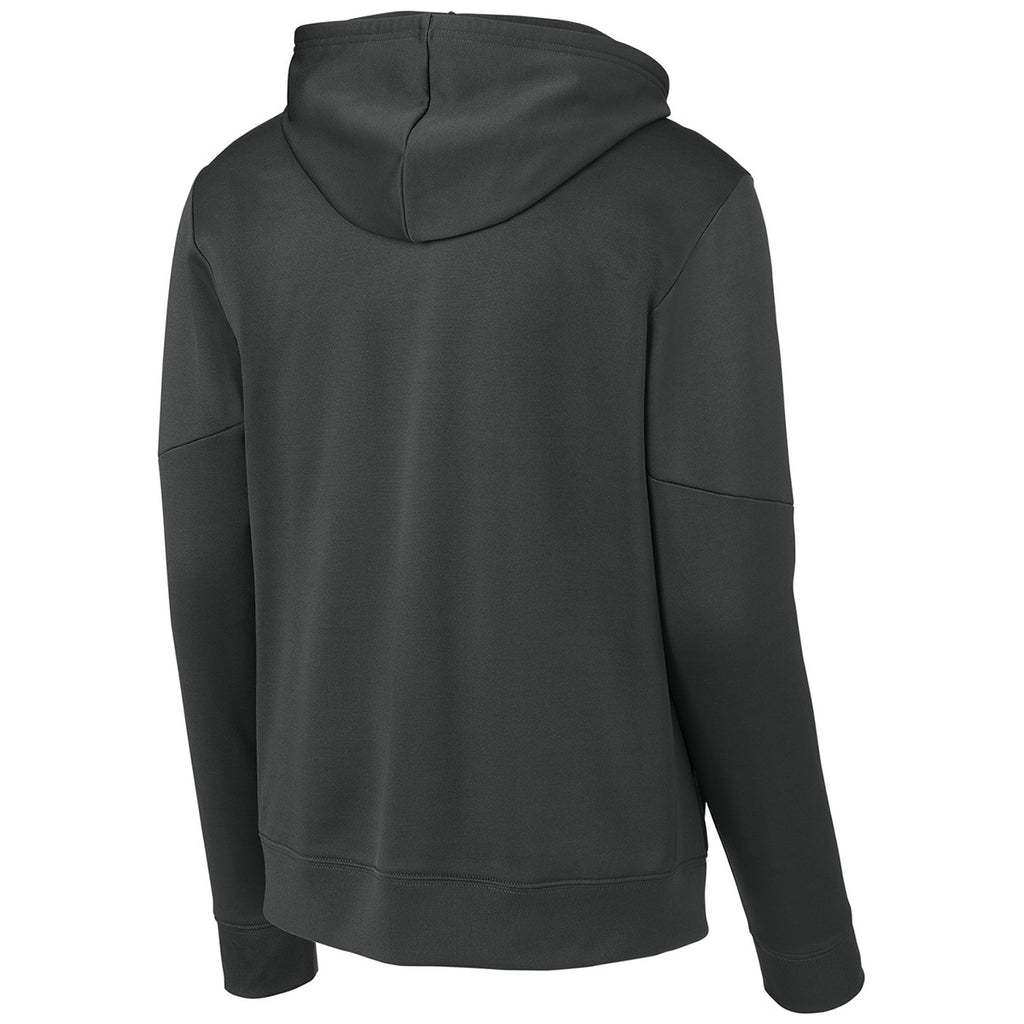 Sport-Tek Men's Iron Grey/ White Sport-Wick Fleece United Pullover Hoodie