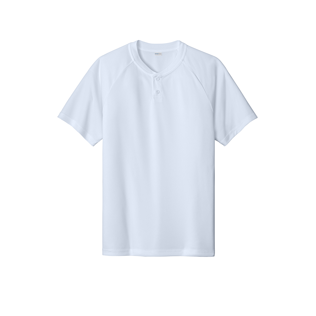 Sport-Tek Unisex White PosiCharge Competitor 2-Button Henley