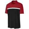 Sport-Tek Men's Deep Red/Black/White UV Micropique Colorblock Polo