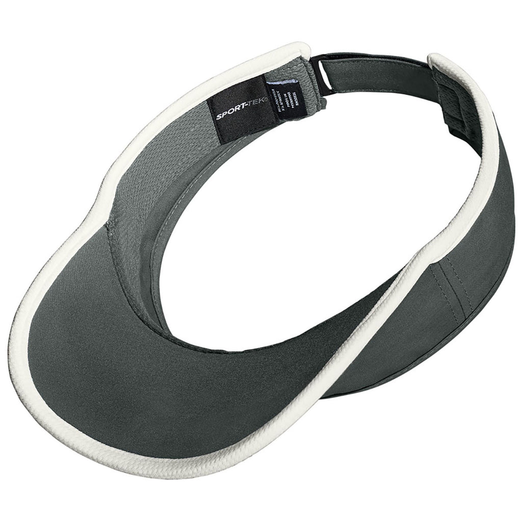 Sport-Tek Iron Grey/White Repeat Visor