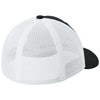 Sport-Tek Black/White Stretch-Tek Mesh Back Cap