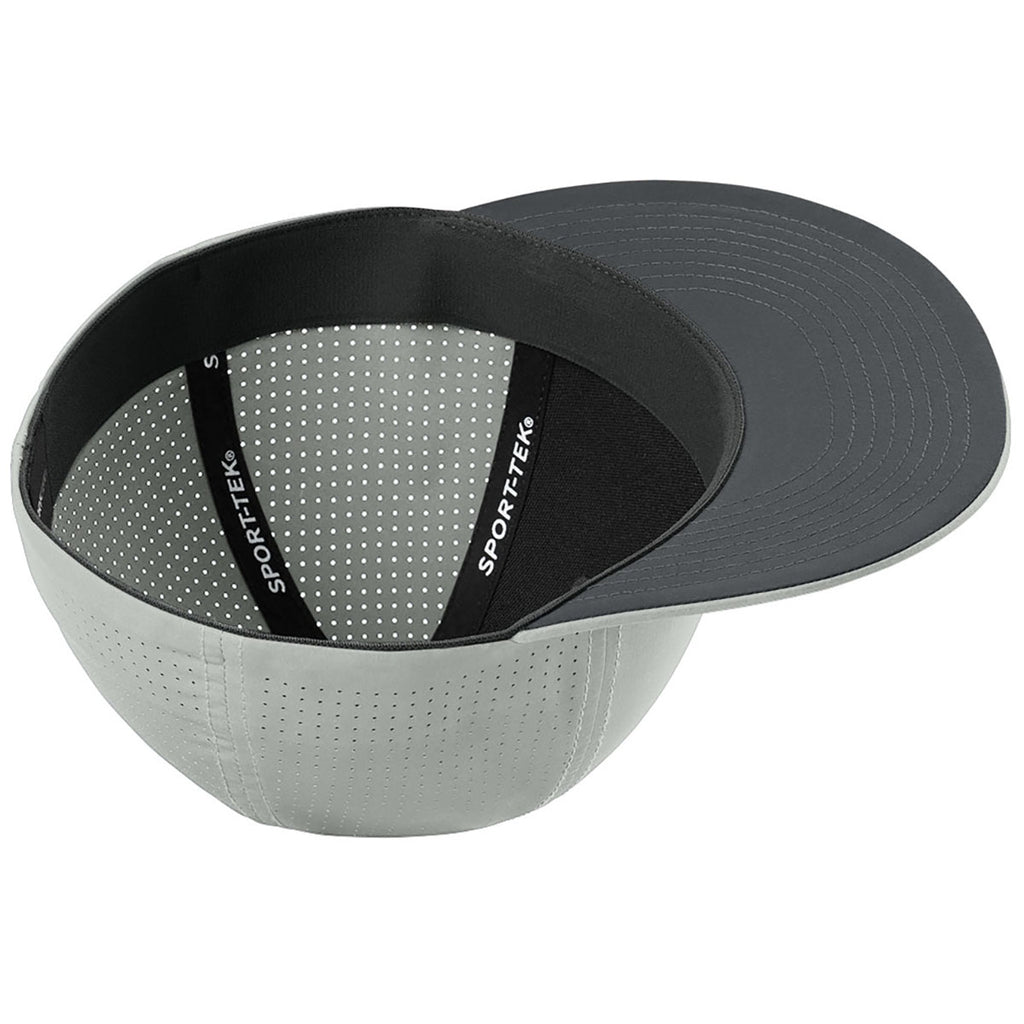 Sport-Tek Silver Pro-Cut Stretch-Tek Cap