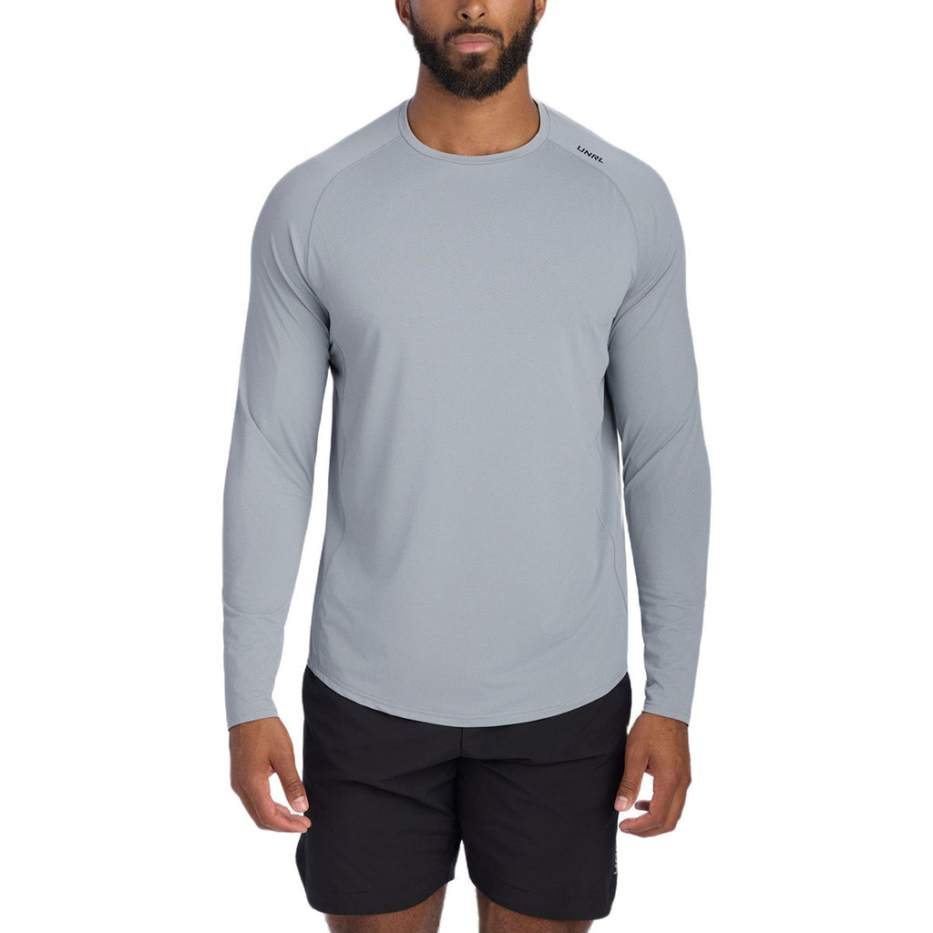 UNRL Men's Cadet Grey Streamline Performance Long Sleeve