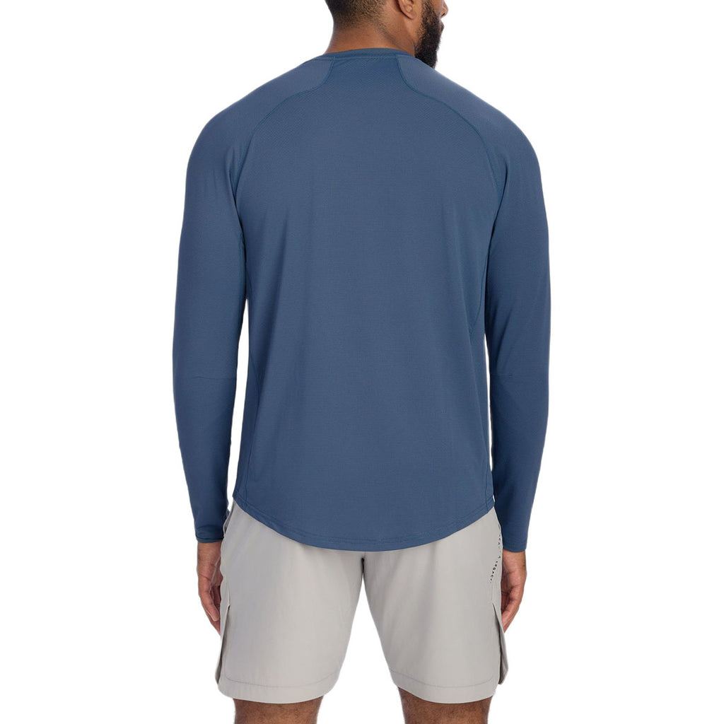 UNRL Men's Cavern Blue Streamline Performance Long Sleeve