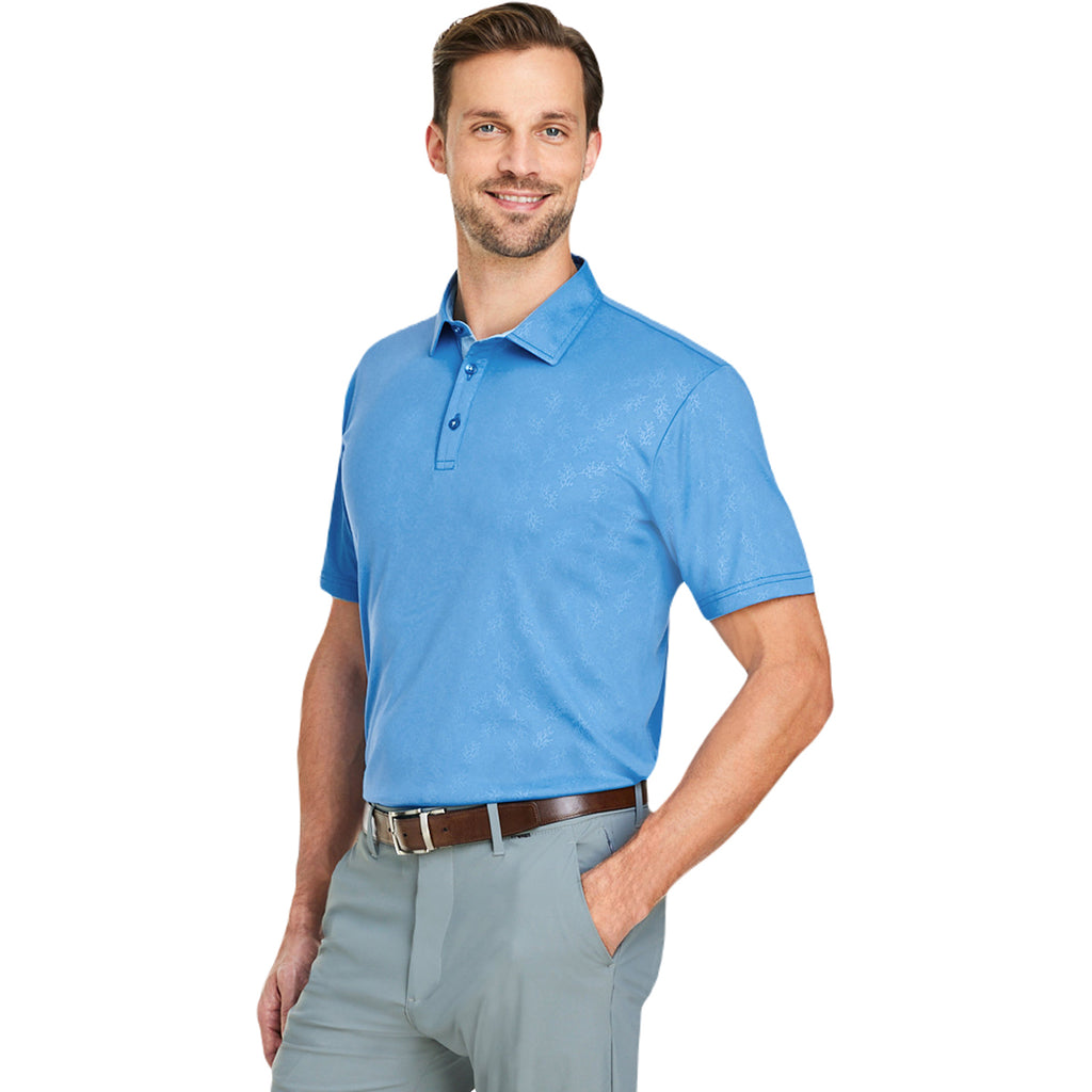 Swannies Golf Men's Blue Barrett Embossed Polo