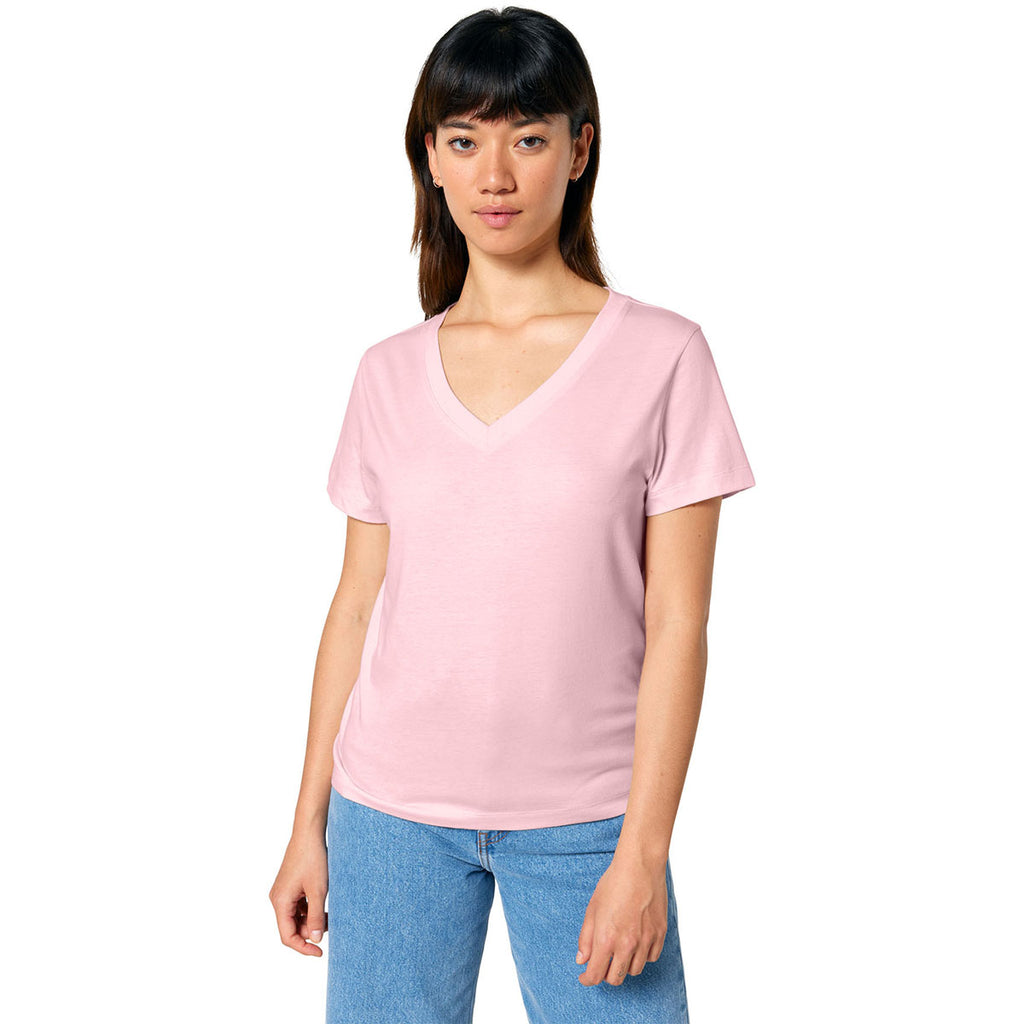 Stanley/Stella Women's Cotton Pink Stella Isla V-Neck Tee