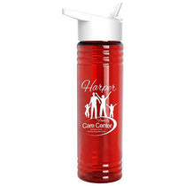 Garyline Transparent Red Slim Fit Bottle with Flip-Straw Lid - 24 oz.