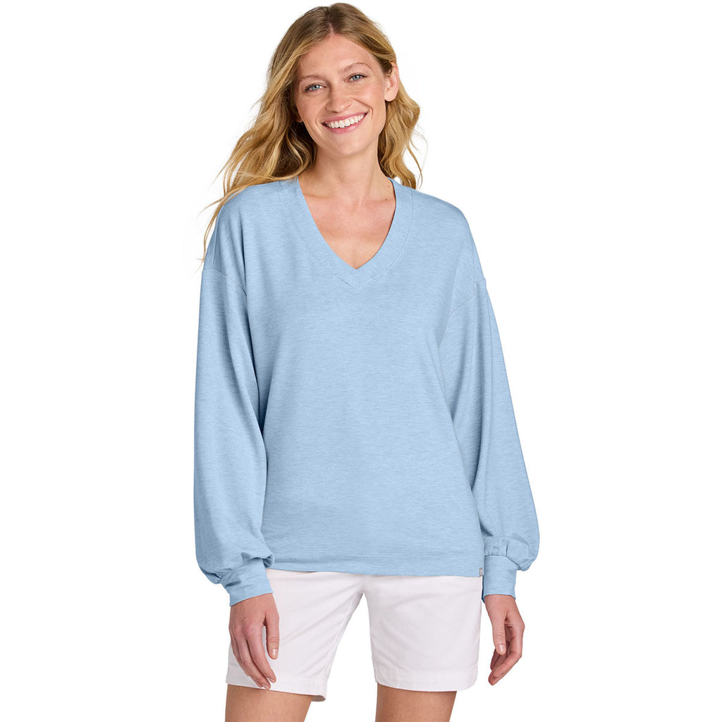 TravisMathew Women's Kentucky Blue Heather Long Weekend V-Neck