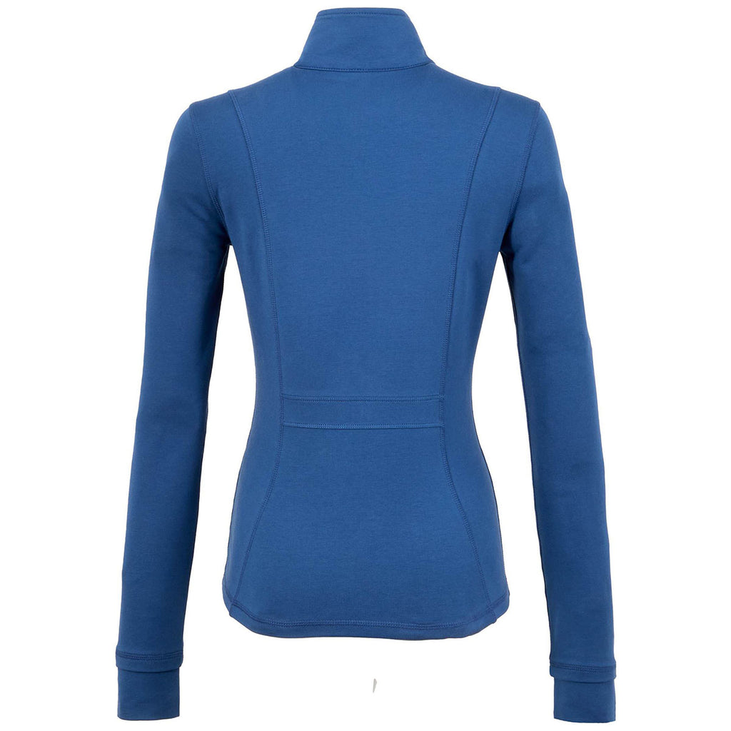 Elevate Women's River Blue Lyon Eco Stretch Knit Full Zip Jacket