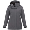 Elevate Women's Steel Grey Lena Eco Water Repellent Insulated Jacket With Hoodie