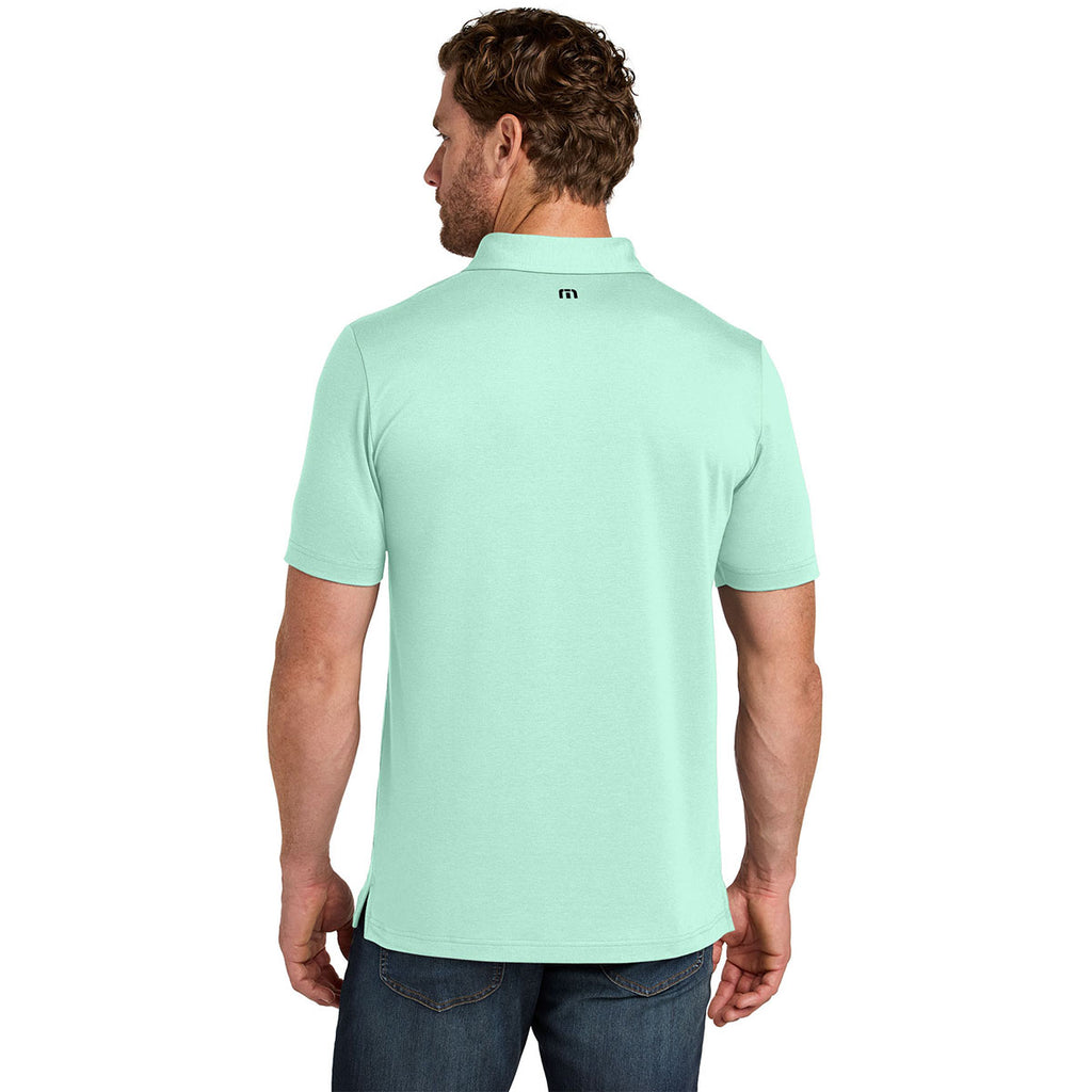 TravisMathew Men's Mint Glenview Solid Polo